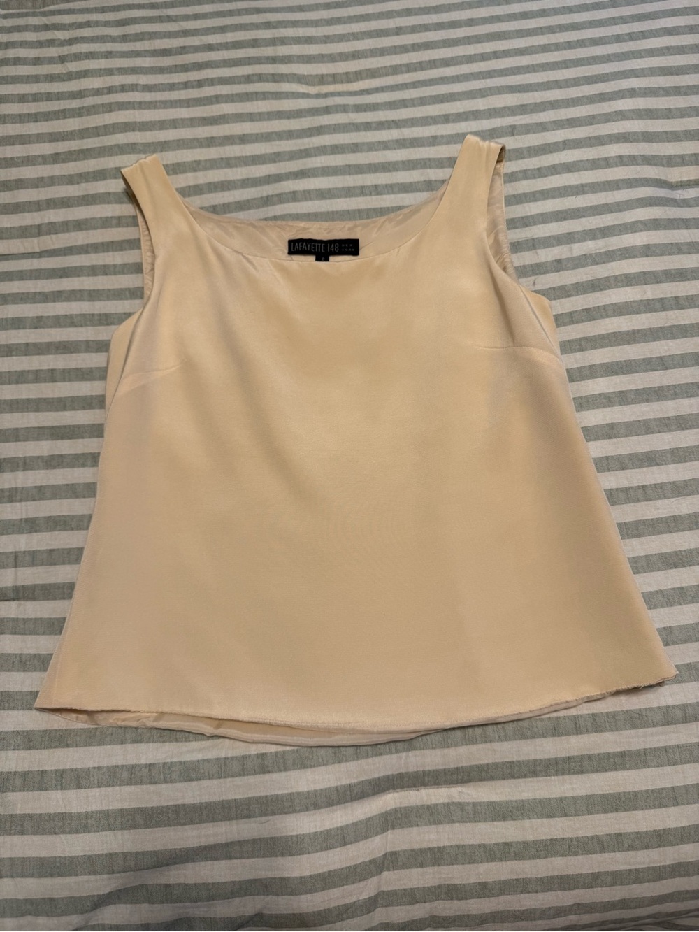 Lafayette 148 New York Lightweight Cream Silk-Blend Tank